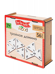 Домино деревянное "Тройное домино" 56 фишек