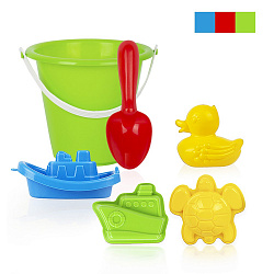 Песочный набор «Морские приключения» (уточка, 3 формочки, совок, ведро)