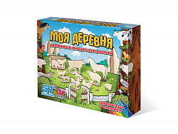 Набор "Моя деревня" фигурки для росписи, 57 штук 118 (дерево)