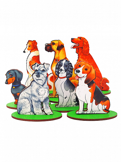 Игровой набор в коробке "Собаки охотничьи" (дерево)