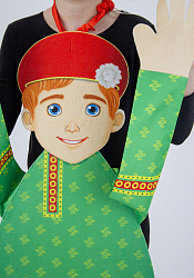 Русский мальчик ростовая кукла из фетра для детей / 100 см.
