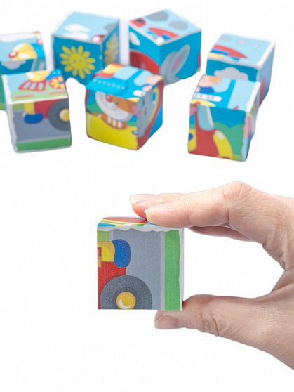 Кубики "Транспорт" (без обклейки) 9 шт