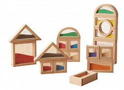 Деревянные сенсорные песочные блоки (18 штук)