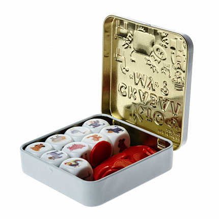 Настольная игра «Пластиковые кубики. Кто сказал Му?» в жестяной коробочке