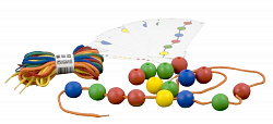 Набор обучающий со шнуровкой шарики  (100 элементов) в контейнере