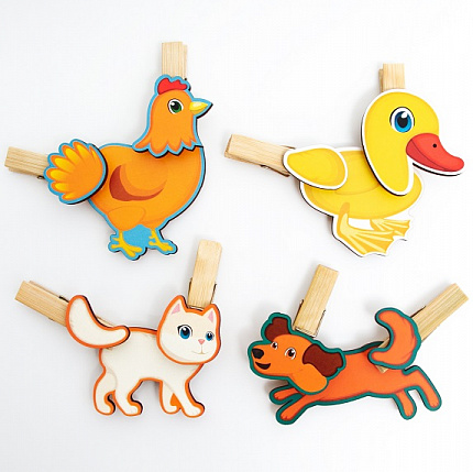 Игра с прищепками Собери домашнее животное №4