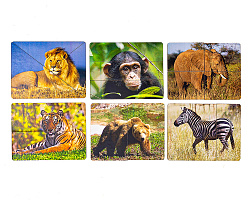 Разрезные картинки "Дикие животные"