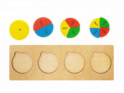 Деревянный пазл-вкладыш «Дроби»