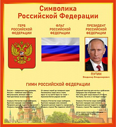 СТЕНД СИМВОЛИКА РОССИЙСКОЙ ФЕДЕРАЦИИ 1000 Х 1100