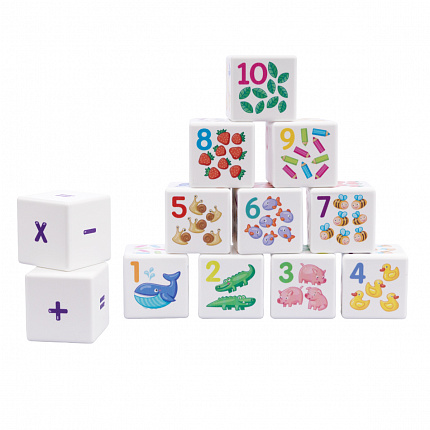 Развивающие кубики для умников «Арифметика» (12 штук)