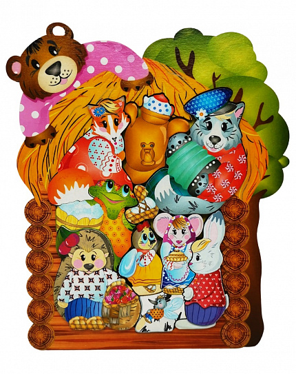 Деревянный пазл "Теремок" 9 деталей