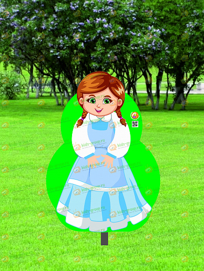 Уличная фигура ВНУЧКА из фанеры + металлическая опора