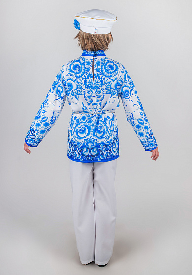 Русский народный костюм для мальчика Гжель расписная