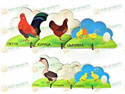 Набор фигурок ДОМАШНИЕ ПТИЦЫ 5-7 см (фанера) + мультфильмы