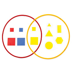 Кольца для классификации предметов настольные (диаметр 25см., 3 цвета, 15 шт.)