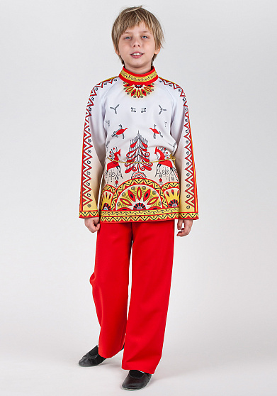 Мезенская роспись рубаха для мальчика