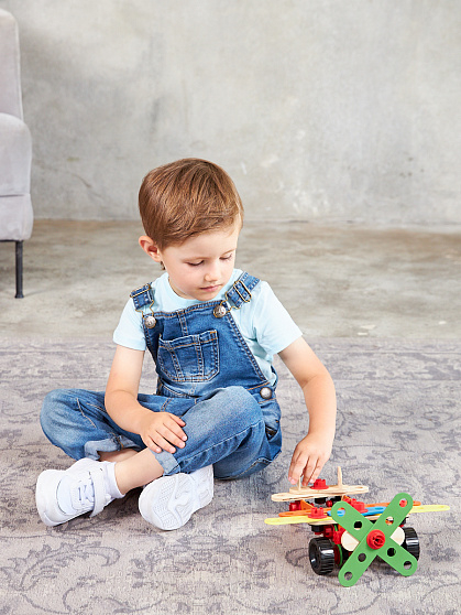 Деревянный конструктор «Самолет» 60 элементов