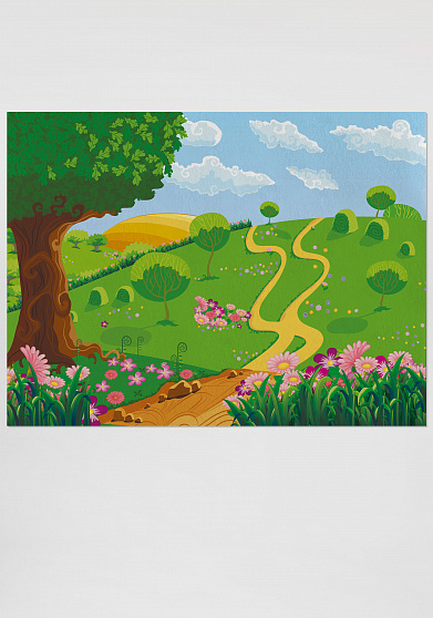 Коврик из фетра с рисунком Летняя пора