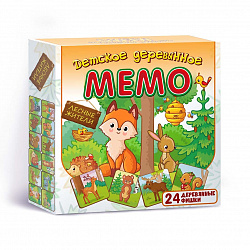 Детское деревянное Мемо "Лесные жители" 24 деталей