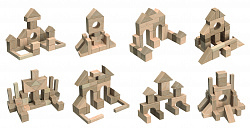 Деревянный конструктор «Строительный набор» 34 элемента