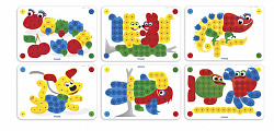 Набор из 6 картинок для мозаики 20мм Животные (основные цвета)
