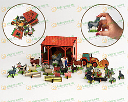 Конструктор УСПЕШНАЯ ФЕРМА 38 элементов (фанера УФ печать)