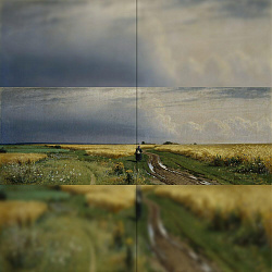 Репродукция картины И.И. Шишкин "Дорога во ржи"  Декорация / Занавес сцены