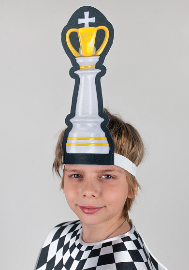 Головной убор - маска Шахматная фигура белая, король