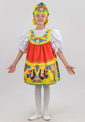 Костюм с кокошником для девочки "Городецкая роспись"