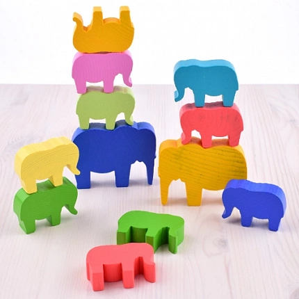 Логический набор  "Строим" 12 дет. слоны