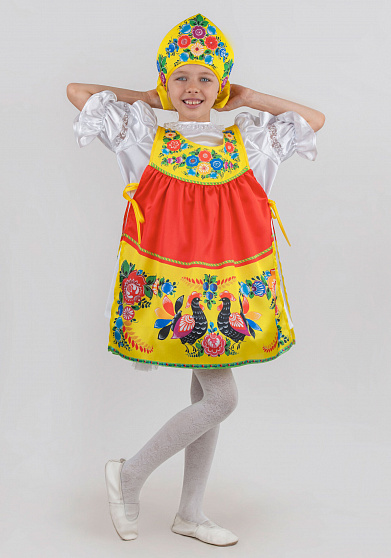 Костюм с кокошником для девочки "Городецкая роспись"