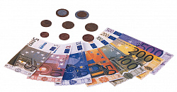 Набор игровой Деньги евро (28 бумажных, 80 монет)