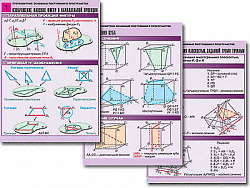 Комплект таблиц по геометрии "Стереометрия. Основные построения в пространстве" (8 табл., А1, лам.)