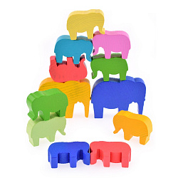 Логический набор  "Строим" 12 дет. слоны