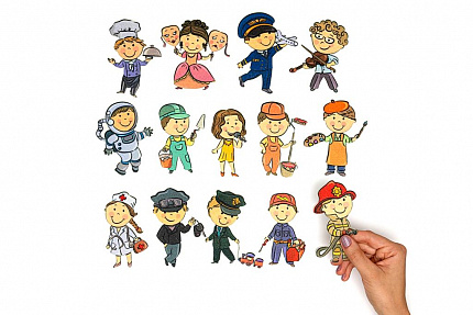 Профессии ДМ фетр  (14дет)