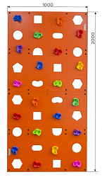 Скалодром пристенный 1000x2000 стандарт ЭЛЬБРУС (20 зацепов)