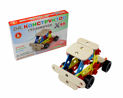 Деревянный конструктор «Грузовичок» 65 элементов