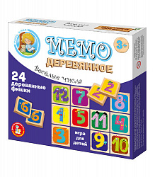 Игра деревянная МЕМО "Веселые числа"