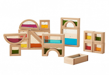 Деревянные сенсорные блоки с жидкостью (18 штук)