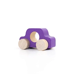 Фигурка деревянная "Машинка-каталка" фиолетовая (1 штука)