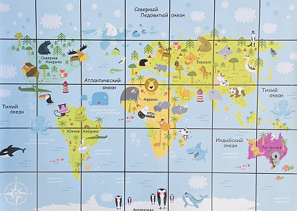 Тематическое поле-маршрутизатор «Карта мира» для мини-робота Bee-Bot