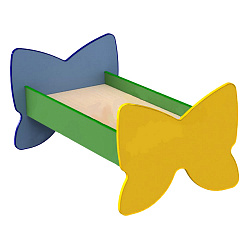 КРОВАТЬ С ФИГУРНЫМИ СПИНКАМИ "ВОЛНА" (ЯБЛОЧКО; ГРИБОК; БАБОЧКА; ОБЛАЧКО.)