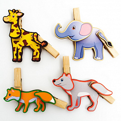 Игра с прищепками Собери дикое животное №4
