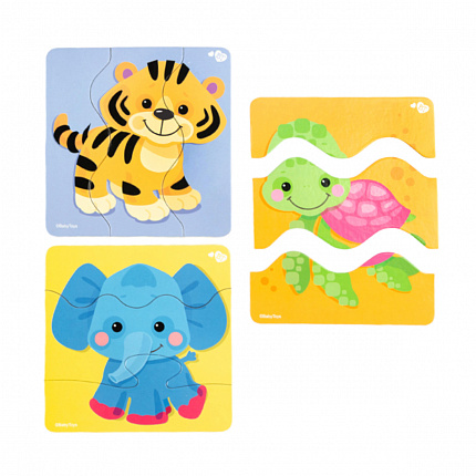 Тройные пазлы «Зверята» серии Baby Toys