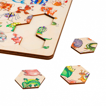 Пазл деревянный "Занимательные соты"