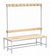 Скамейка для раздевалок двусторонняя с вешалками 1610х2000х630 мм