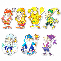 Набор "Гномы" (цвета радуги + бел., сер., черн., 10 шт.), Игры Воскобовича