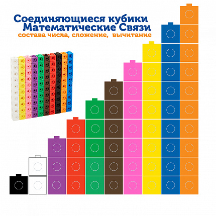 Соединяющиеся кубики. Математические связи"  (100 элементов)