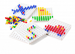 Мозаика Peg Board (5 цветов, 5 досок 15,7см, 1000 деталей)