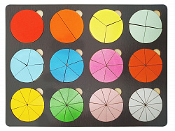 Развивающая доска "Дроби" (дерево)